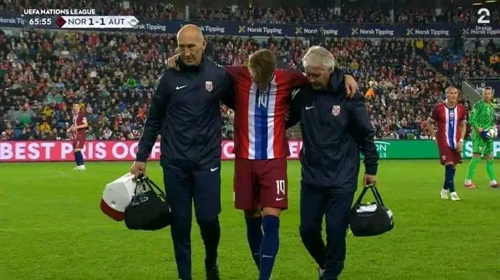 Martin Odegaard Suffers Ankle Injury Against Austria.