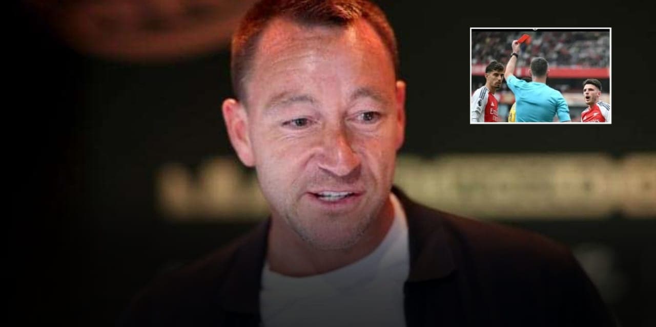 John Terry Criticizes Chris Kavanagh Over Declan Rice’s Controversial Red Card in Arsenal’s Draw Against Brighton.