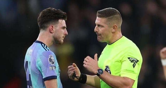 What Arsenal midfielder Declan Rice said to referee Robert Jones following Arsenal defeat to Bournemouth