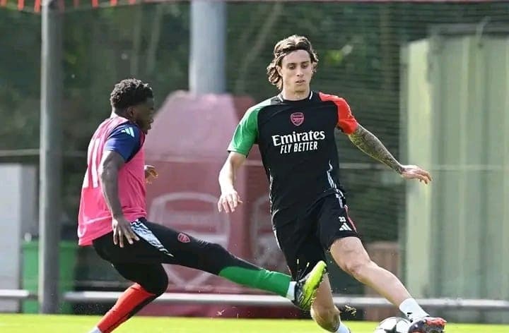 Huge boost for Arsenal as Riccardo Calafiori returns to full first-team training.
